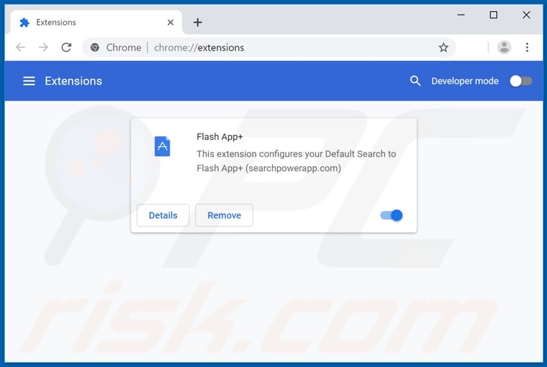 Removing searchpowerapp.com related Google Chrome extensions