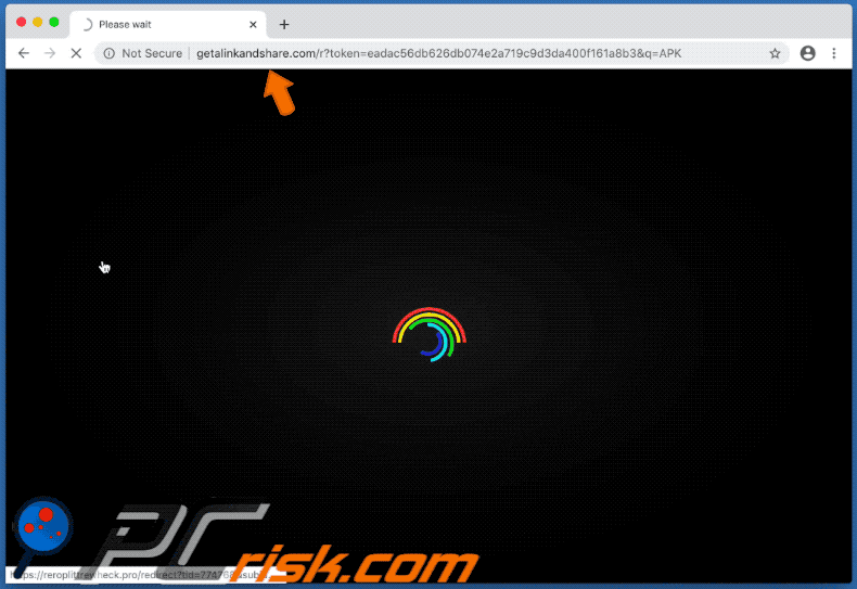 getalinkandshare.com redirects to mildrenpering.pro rogue page