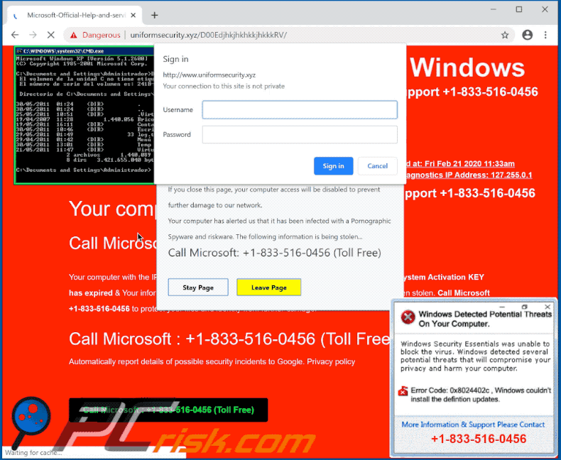 Microsoft Support.exe scam gif