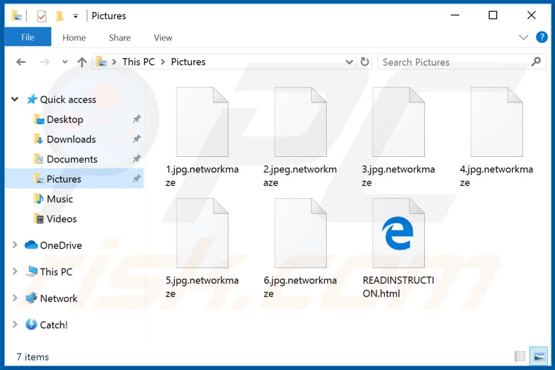 Files encrypted by NetworkMaze ransomware (.networkmaze extension)