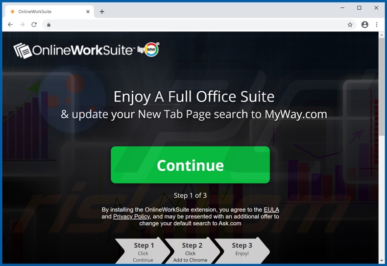 Website used to promote OnlineWorkSuite browser hijacker