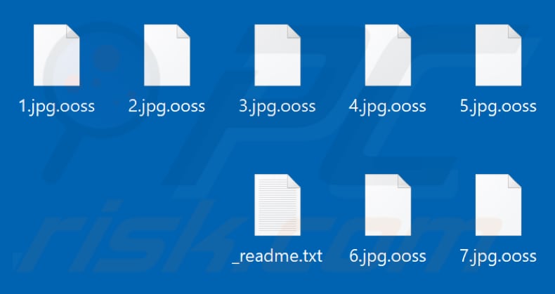 Files encrypted by Ooss ransomware (.ooss extension)