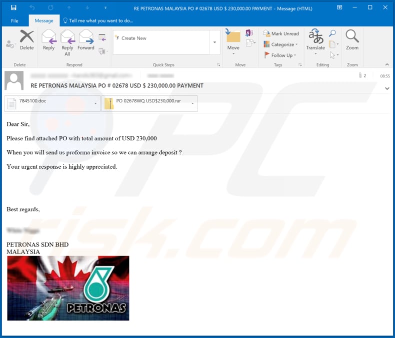 PETRONAS Email Virus