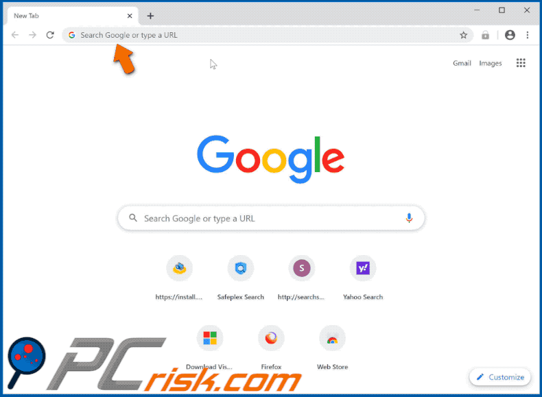 private tab detecting search query and redirecting to yahoo search engine