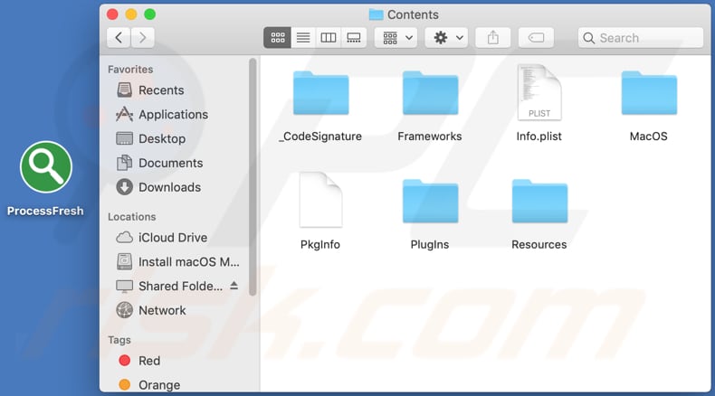 processfresh adware installation folder contents