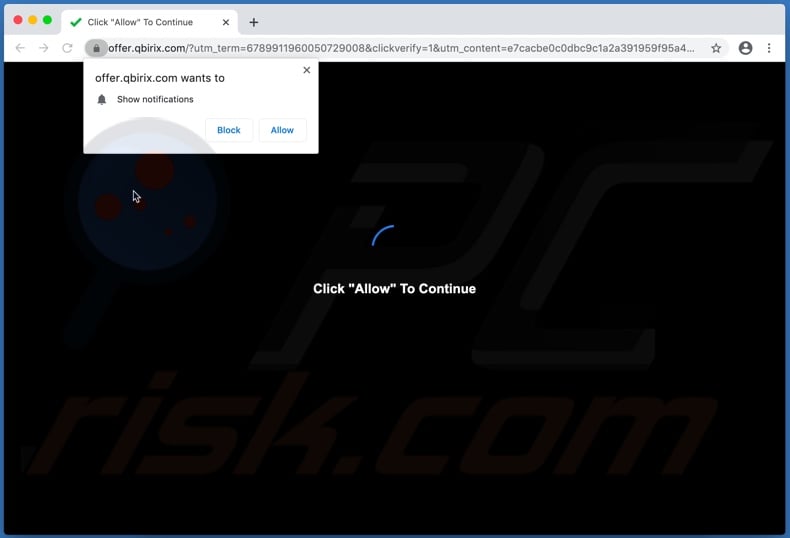 qbirix[.]com pop-up redirects