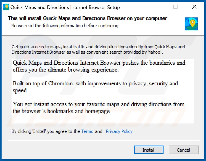 Quick Maps and Directions installation setup