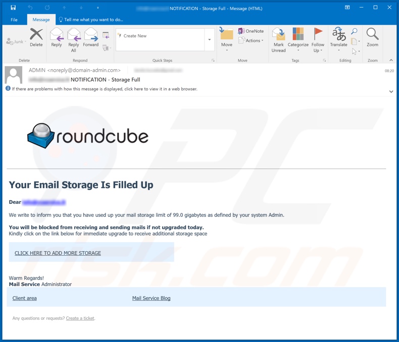 Roundcube email email spam campaign