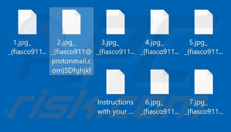 Files encrypted by SDfghjkl ransomware (_      _{fiasco911@protonmail.com}SDfghjkl extension)