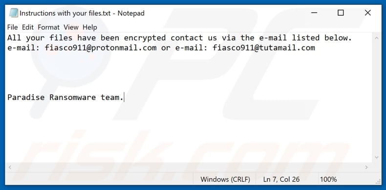 SDfghjkl ransomware text file (Instructions with your files.txt)