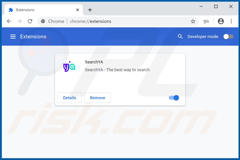 Removing feed.search-ya.com related Google Chrome extensions