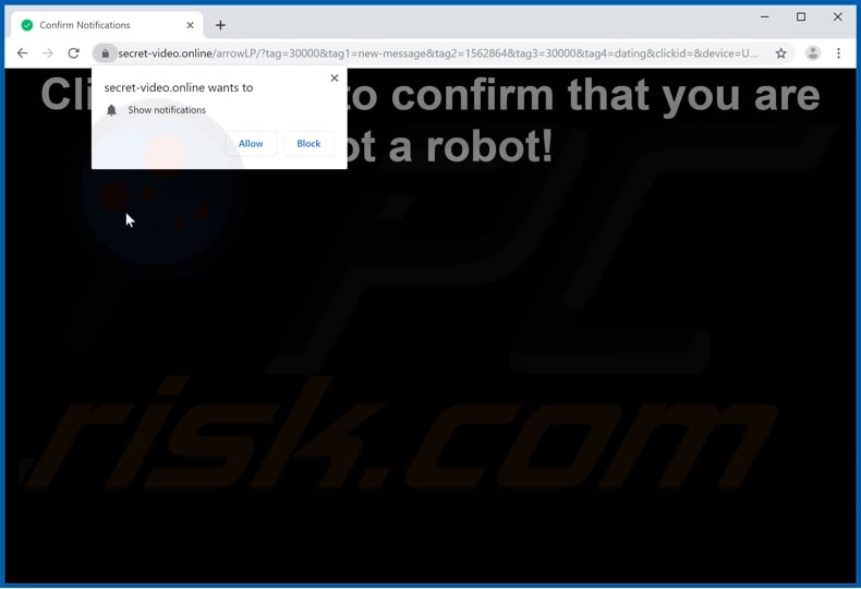 secret-video[.]online pop-up redirects