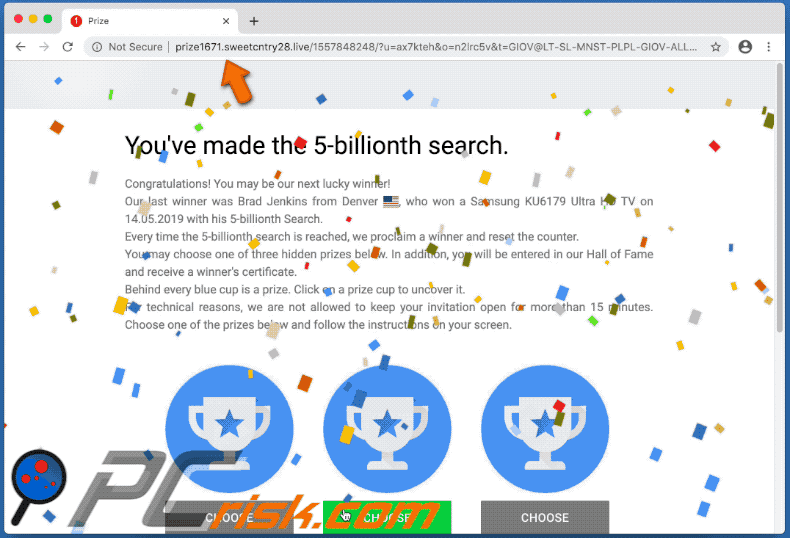 sweetcntry displays 5 billionth search scam