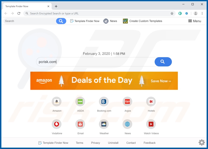 search.templatefindernowtab.com browser hijacker