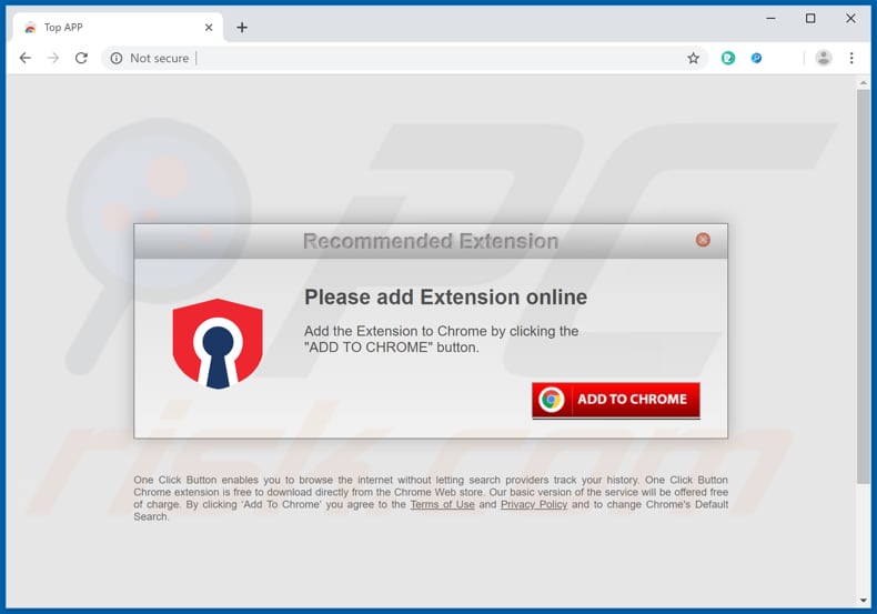 Website used to promote Top APP browser hijacker