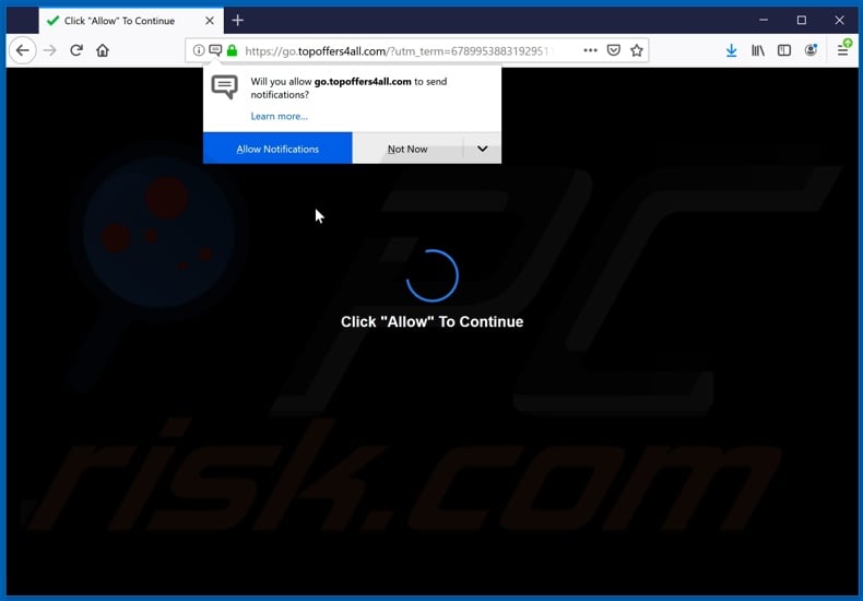 topoffers4all[.]com pop-up redirects