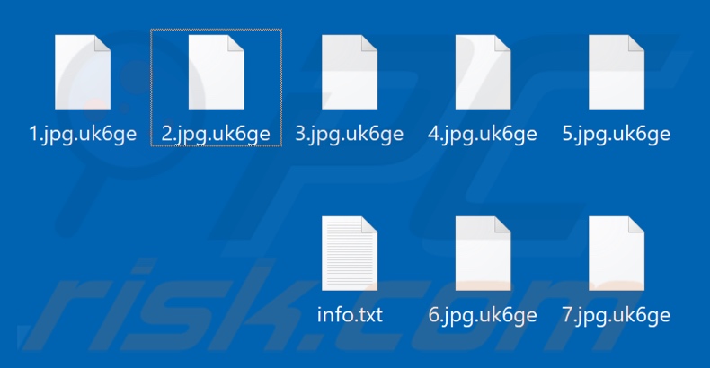 Files encrypted by Uk6ge ransomware (.uk6ge extension)