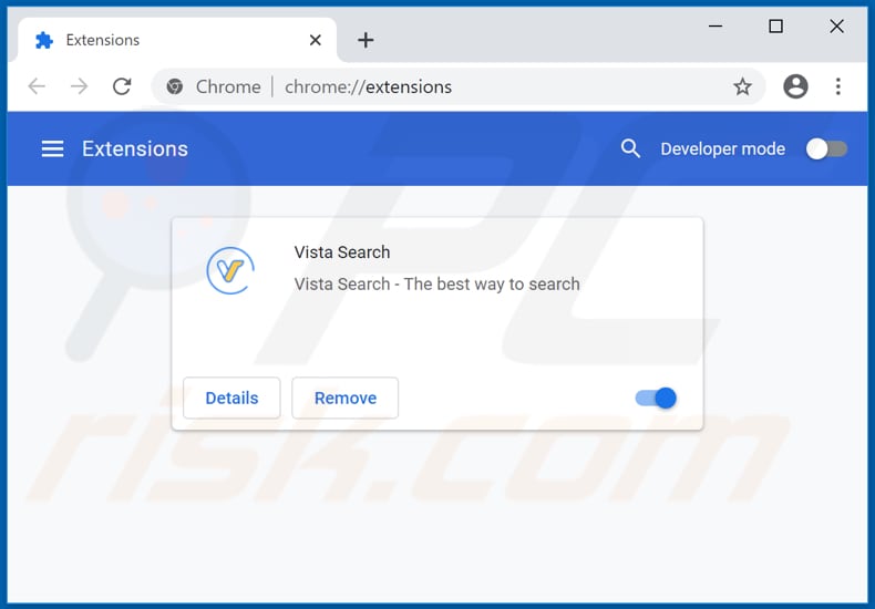 Removing feed.vista-search.com related Google Chrome extensions