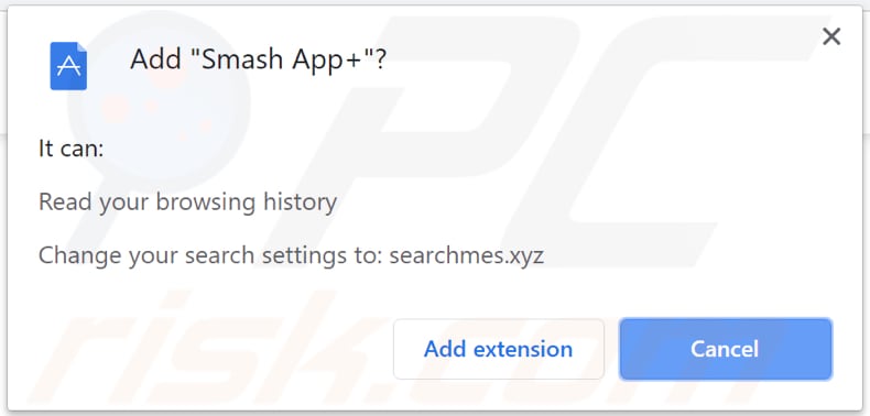 Smash App+ asks for a permission to change data on chrome