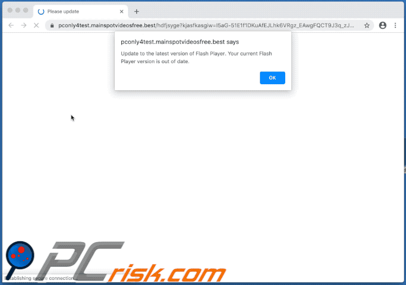 your flash player is out of date scam appearance of another variant