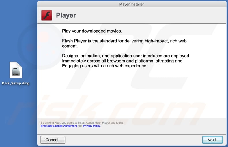 fake adobe flash player installer