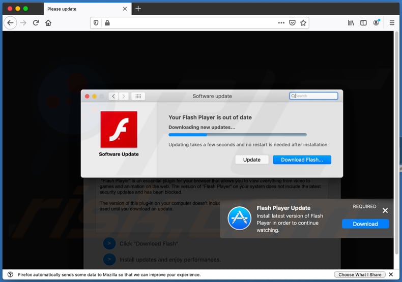 Your Flash Player Is Out Of Date scam