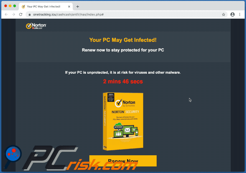 Your PC May Get Damaged! Norton scam (GIF)