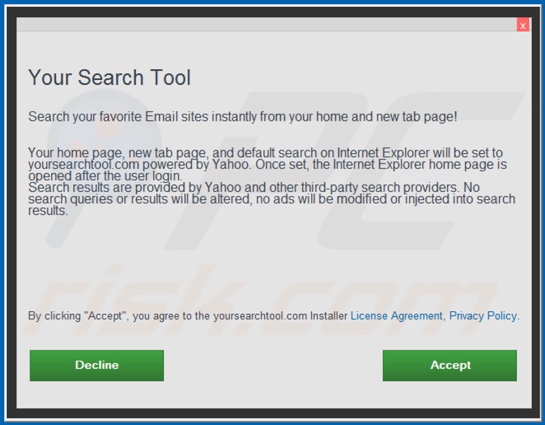 Official Your Search Tool browser hijacker installation setup