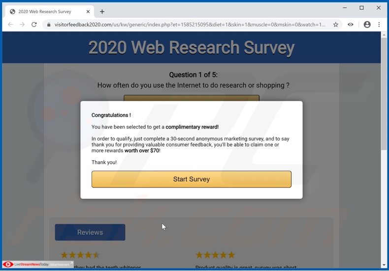 2020 Web Research Survey scam