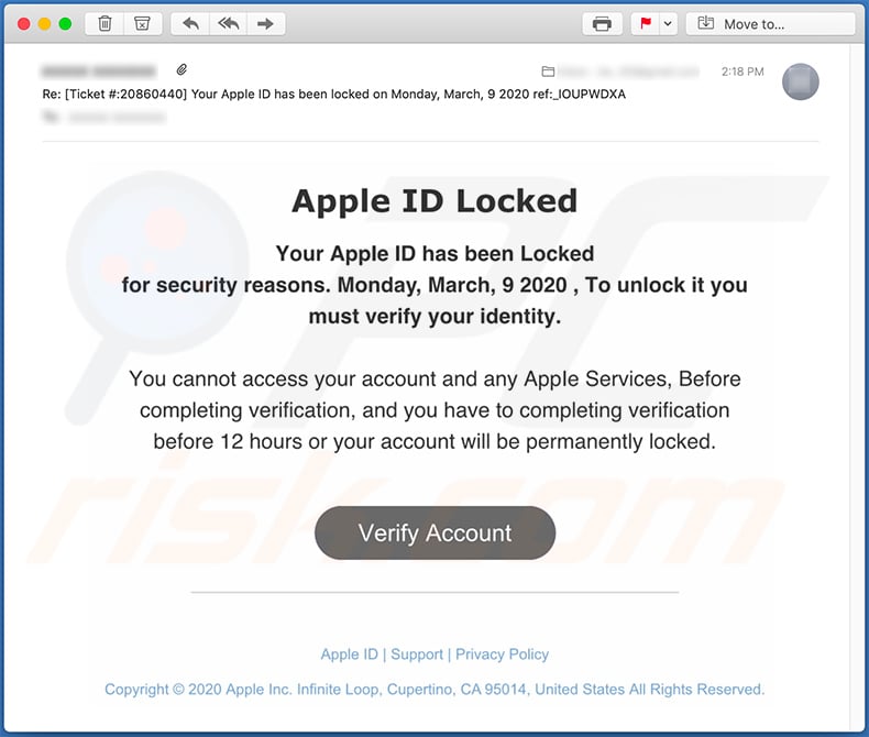 Apple Email Phishing Scam