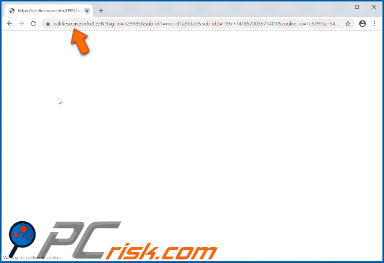 califiesrease[.]info website appearance (GIF)