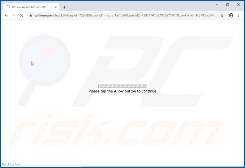 califiesrease[.]info pop-up redirects