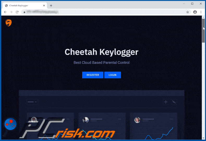 cheetah keylogger promoting website in gif image