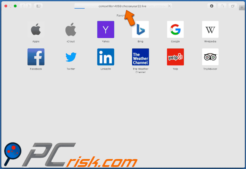 Appearance of Chooseyour scam (GIF)