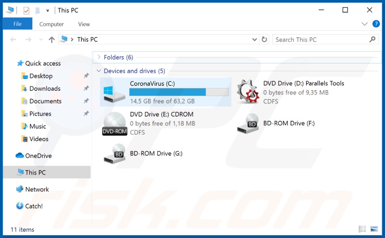 CoronaVi2022 ransomware renamed C disk