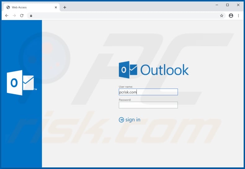 fake outlook login website