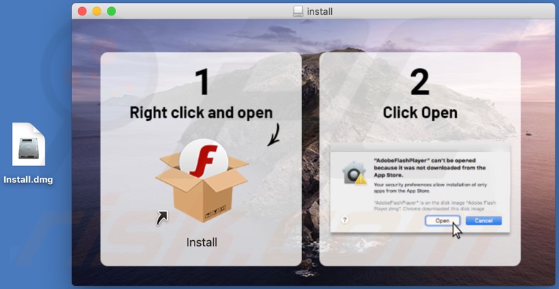 Fake Flash updater/installer promoted by d0wnload3d-com-scam