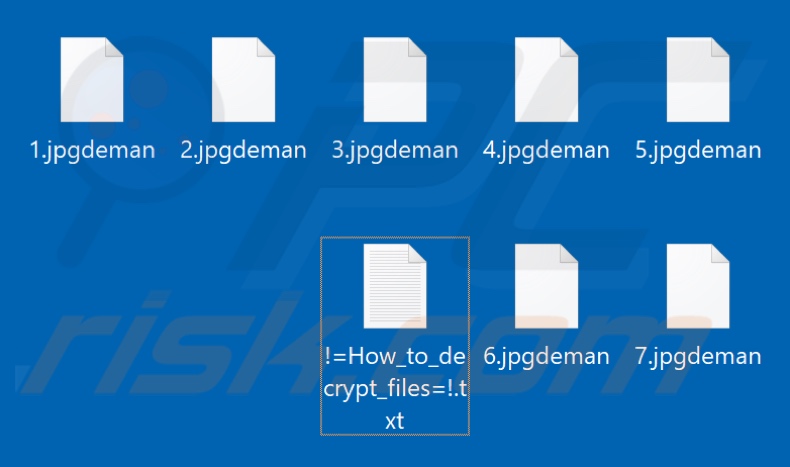 Files encrypted by Deman ransomware