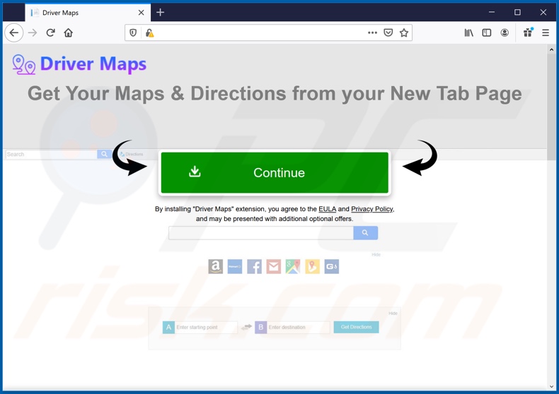Website used to promote Driver Maps browser hijacker