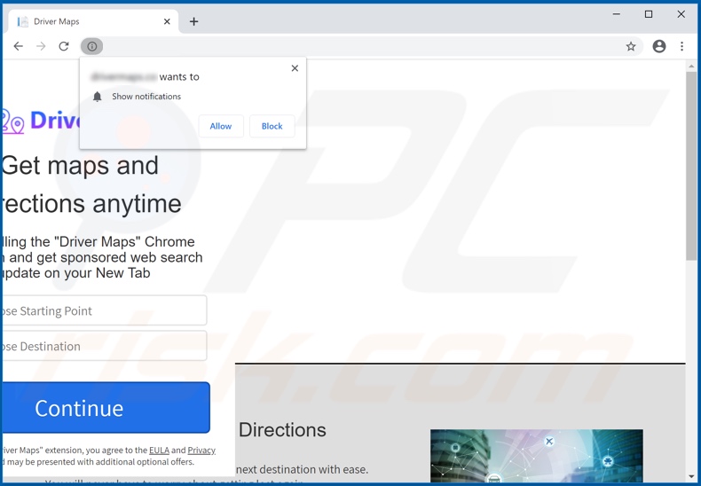 Another website used to promote Driver Maps browser hijacker