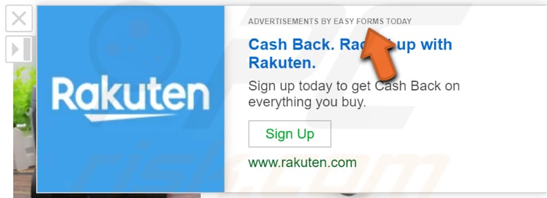 easy forms today adware advertisement