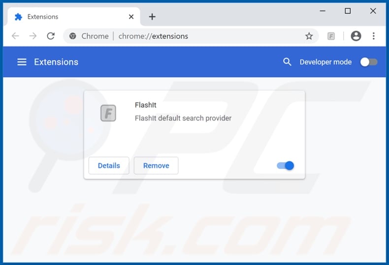 Removing flashit.xyz related Google Chrome extensions