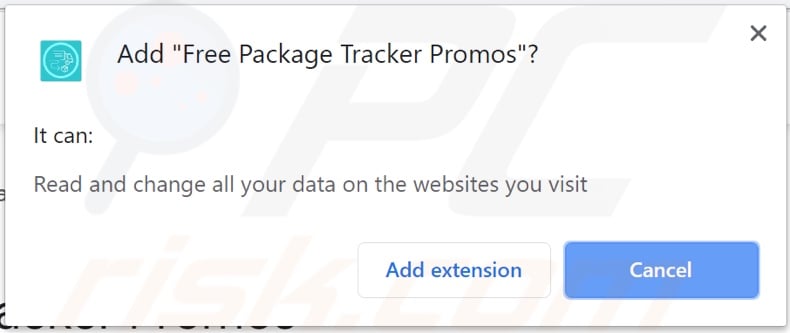 Free Package Tracker Promos adware asking for permissions