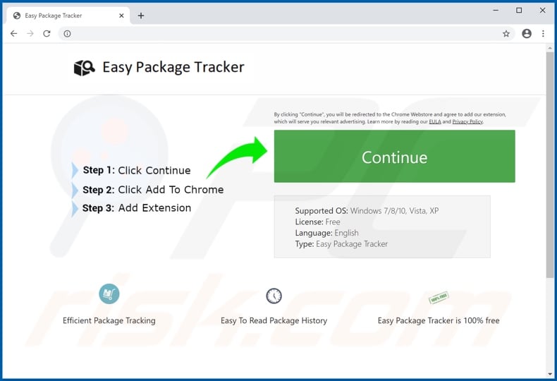 Free Package Tracker Promos adware