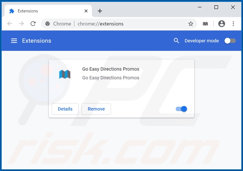 Removing Go Easy Directions Promos ads from Google Chrome step 2