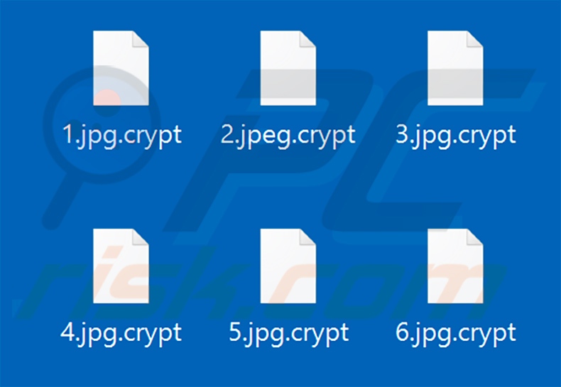 Files encrypted by Hakbit ransomware (.crypt extension)