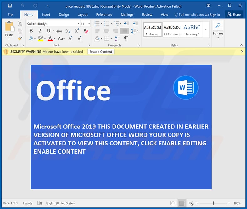 IcedID trojan-injecting malicious MS Word document