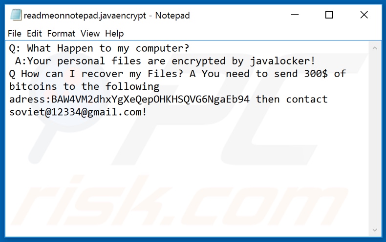 JavaEncrypt decrypt instructions (readmeonnotepad.javaencrypt)