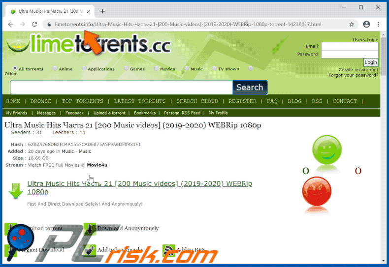 limetorrent.info redirects to ultravpn.com