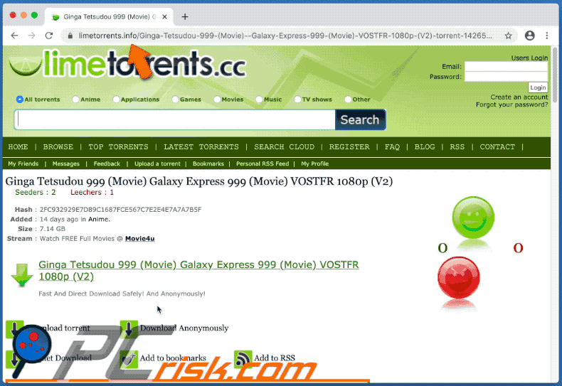 limetorrent.info redirects expressvpn download page